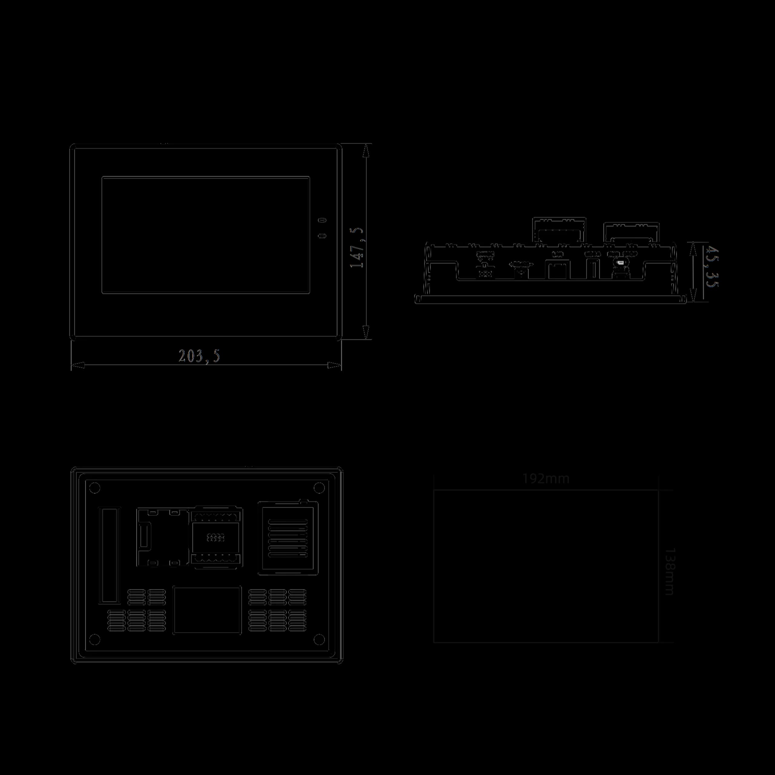 Samkoon GT-070-32MT-8PT-G 7" HMI+PLC - Bottom Panel