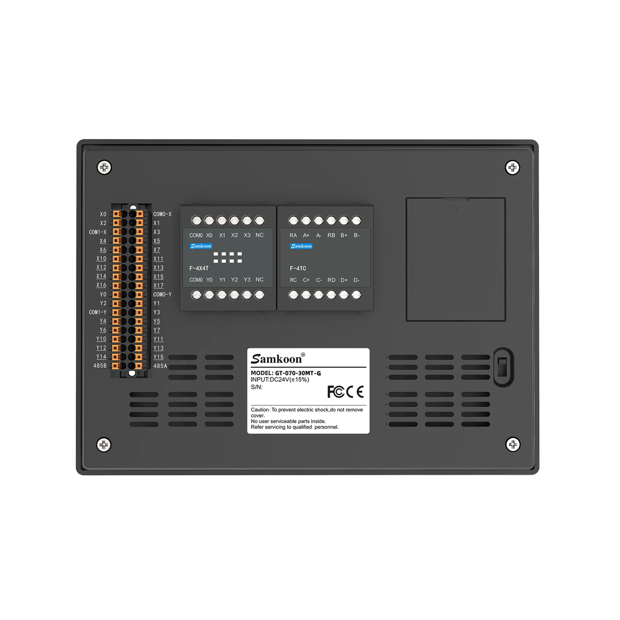 Samkoon GT-070-32MT-G 7" HMI+PLC All-in-One - Rear I/O Ports