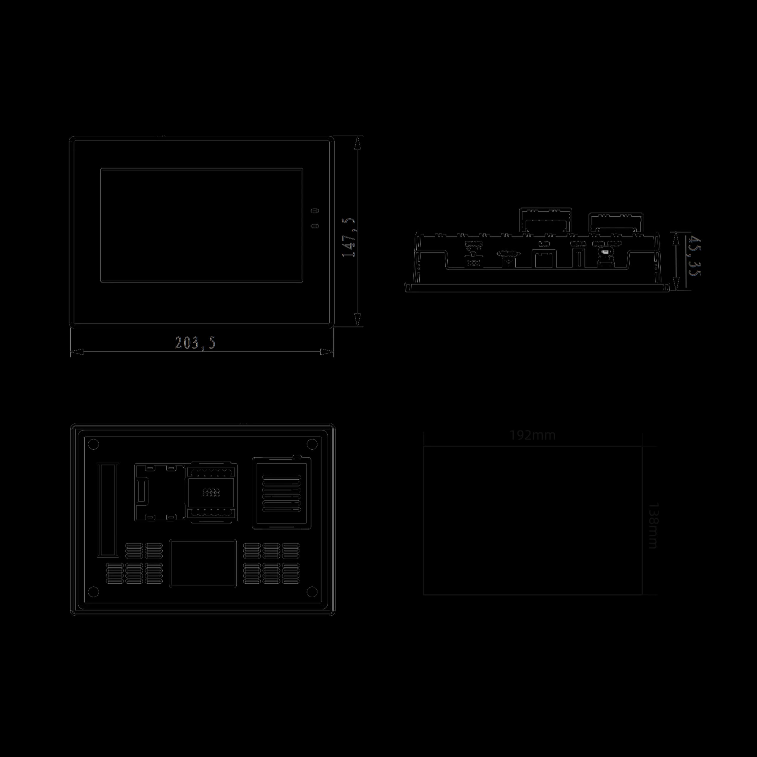 Samkoon GT-070-32MT-G 7" HMI+PLC All-in-One - Bottom Panel